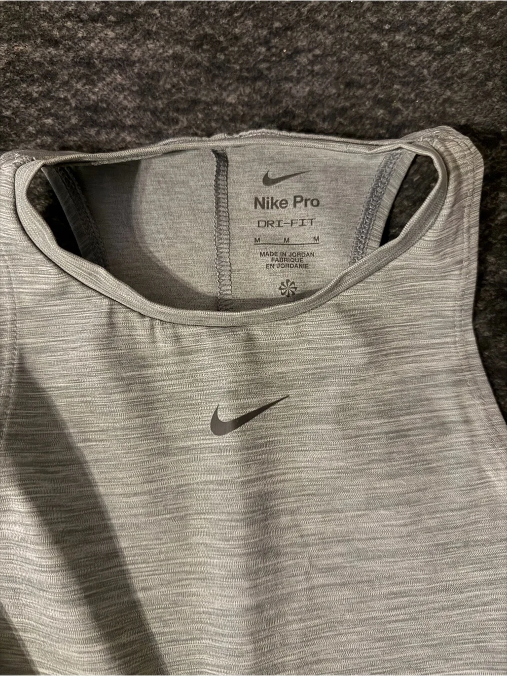 Nike Light Gray Girls' Active Tank with Side Logo